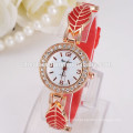 Gold leaves bracelet fashion lady watch